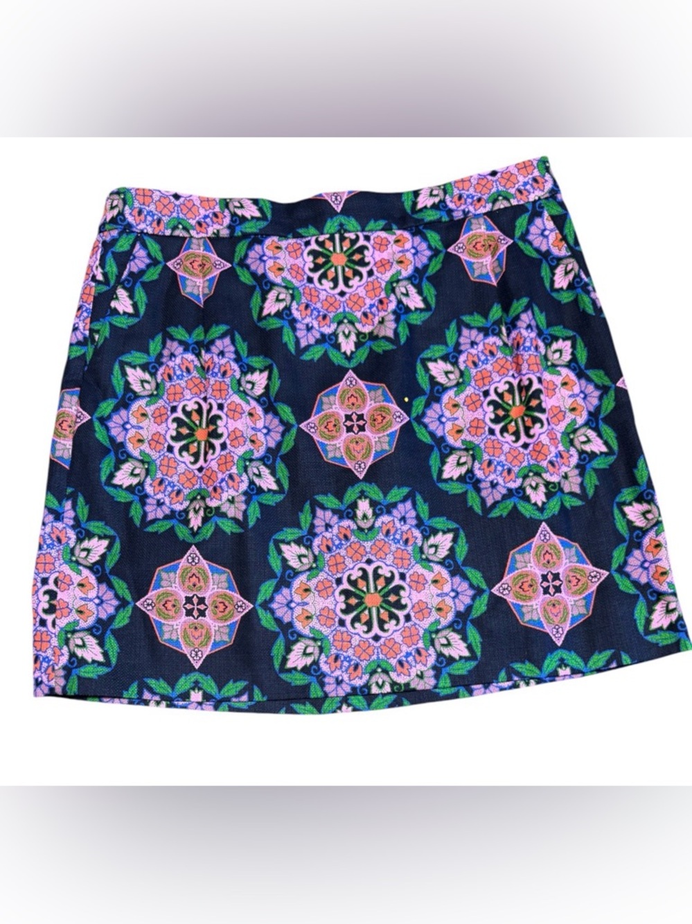 Like new! J.Crew Mandala Print Basket Weave Sheath Skirt Size 10